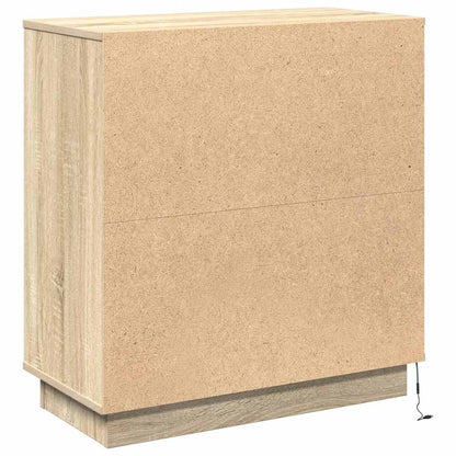 LED Sideboard Sonoma Oak 71 x 34.5 x 75 cm Engineered Wood
