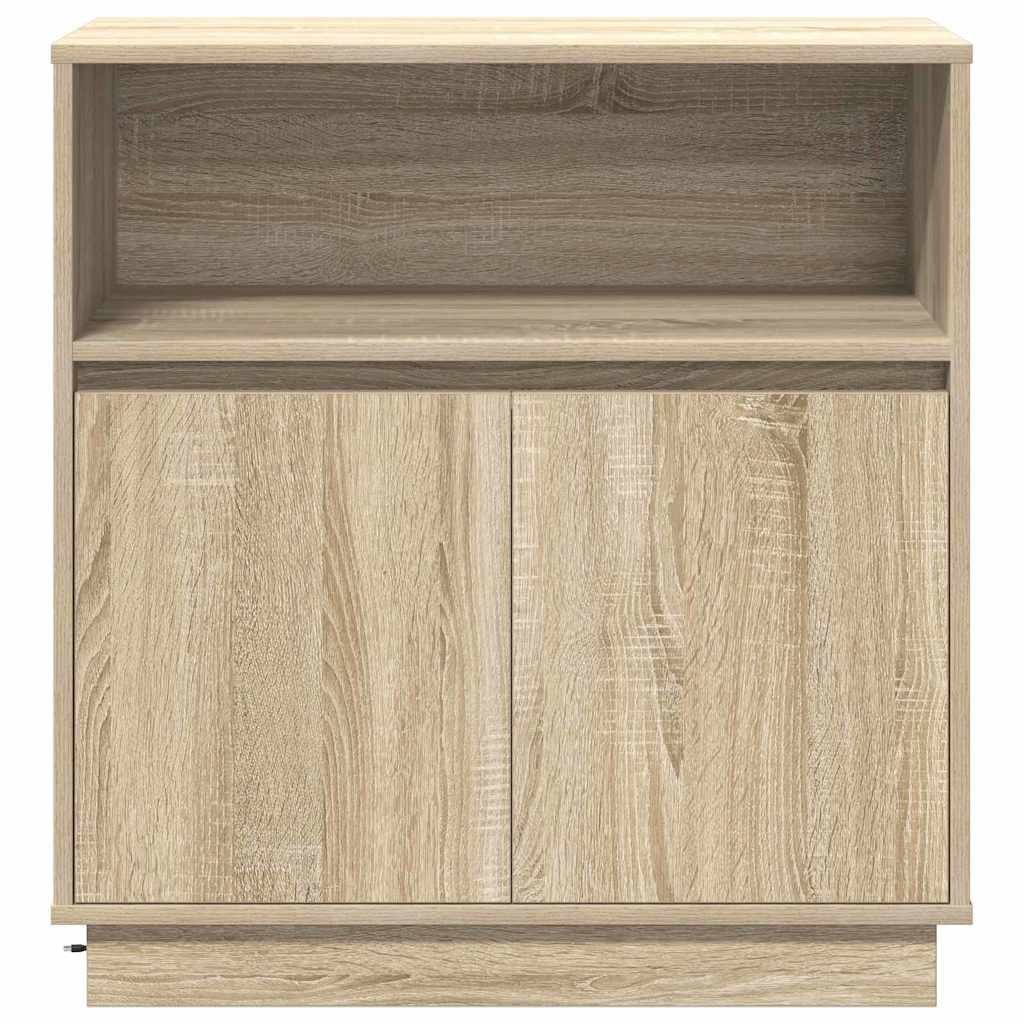 LED Sideboard Sonoma Oak 71 x 34.5 x 75 cm Engineered Wood