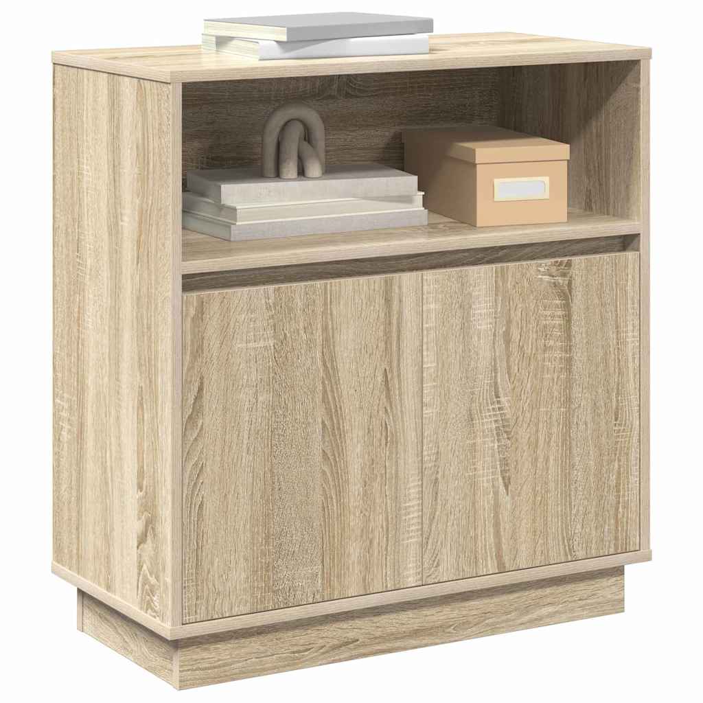 LED Sideboard Sonoma Oak 71 x 34.5 x 75 cm Engineered Wood