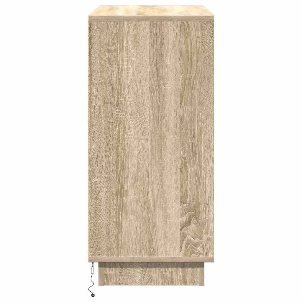 LED Sideboard Sonoma Oak 71 x 34.5 x 75 cm Engineered Wood
