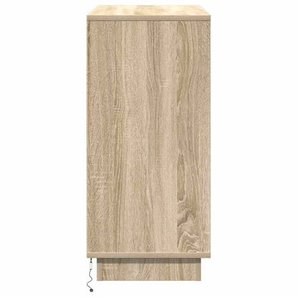 LED Sideboard Sonoma Oak 71 x 34.5 x 75 cm Engineered Wood