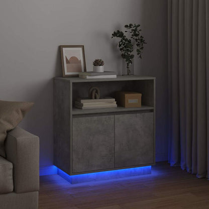 LED Sideboard Concrete grey 71 x 34.5 x 75 cm Engineered Wood