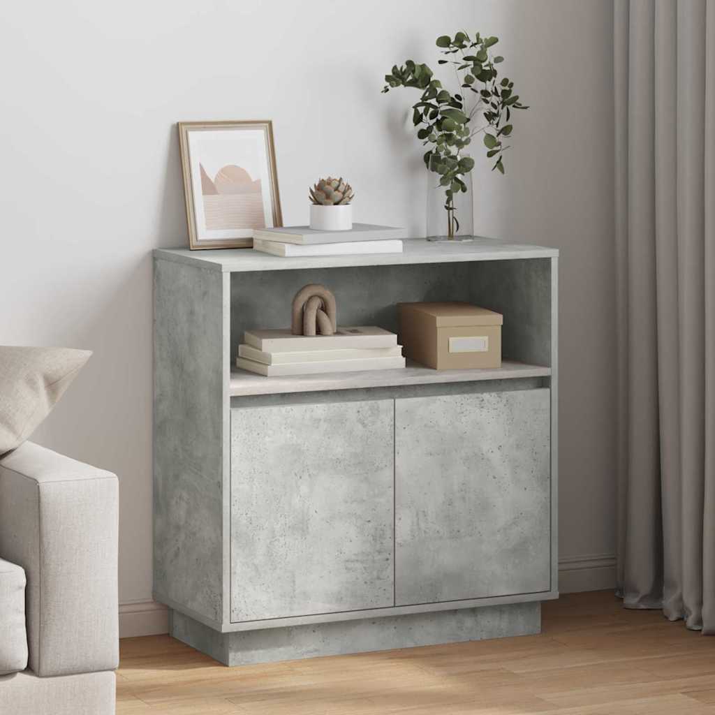 LED Sideboard Concrete grey 71 x 34.5 x 75 cm Engineered Wood
