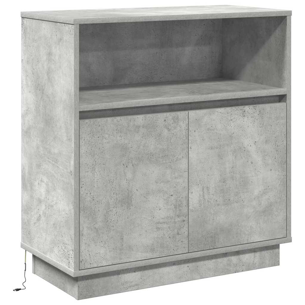 LED Sideboard Concrete grey 71 x 34.5 x 75 cm Engineered Wood