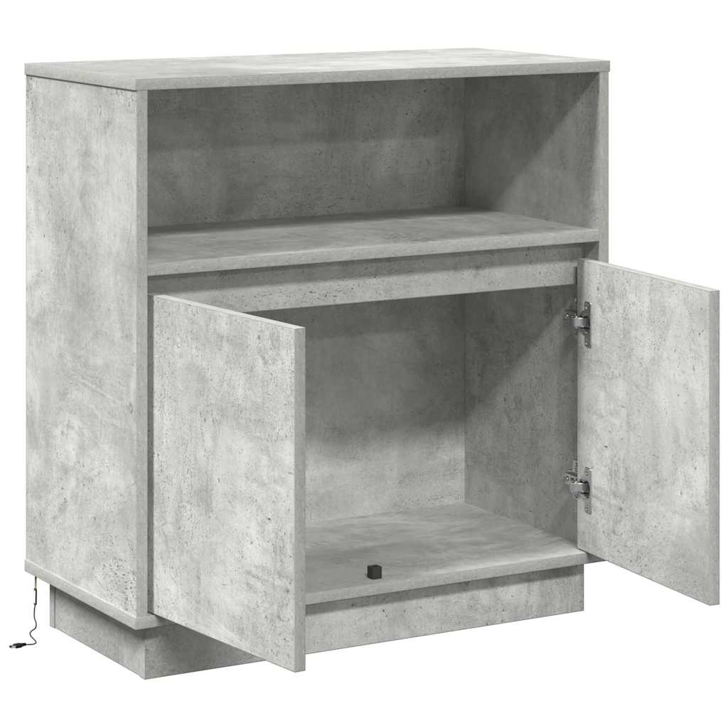 LED Sideboard Concrete grey 71 x 34.5 x 75 cm Engineered Wood