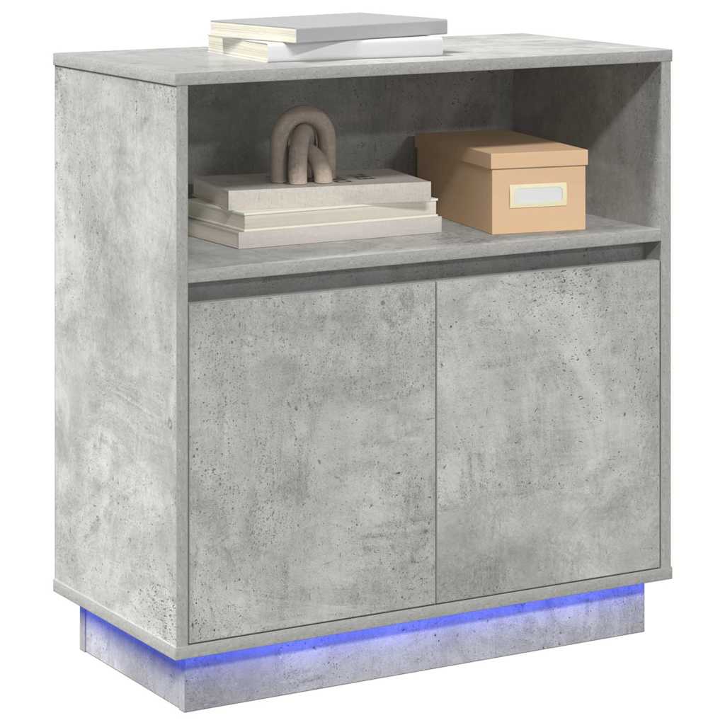 LED Sideboard Concrete grey 71 x 34.5 x 75 cm Engineered Wood