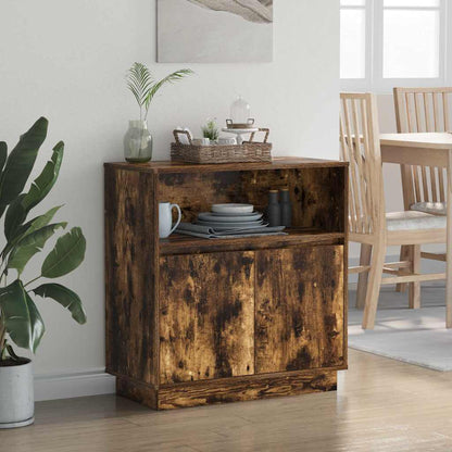 LED Sideboard Smoked Oak 71 x 34.5 x 75 cm Engineered Wood