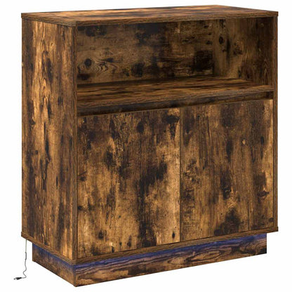 LED Sideboard Smoked Oak 71 x 34.5 x 75 cm Engineered Wood