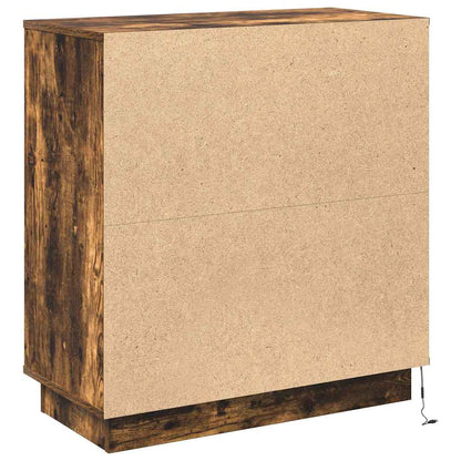 LED Sideboard Smoked Oak 71 x 34.5 x 75 cm Engineered Wood