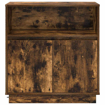 LED Sideboard Smoked Oak 71 x 34.5 x 75 cm Engineered Wood