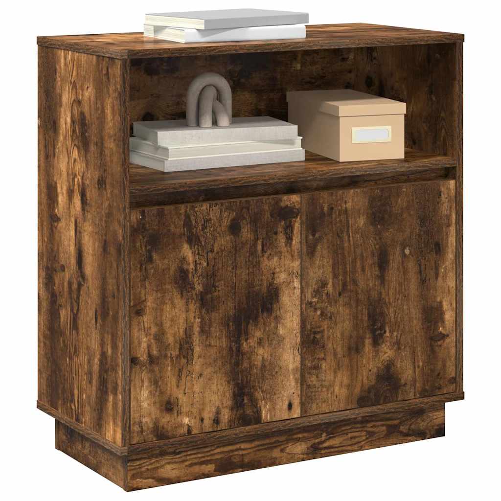 LED Sideboard Smoked Oak 71 x 34.5 x 75 cm Engineered Wood