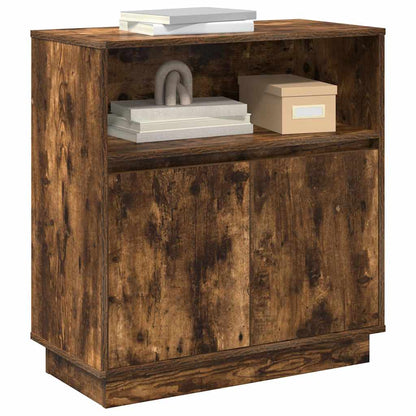 LED Sideboard Smoked Oak 71 x 34.5 x 75 cm Engineered Wood