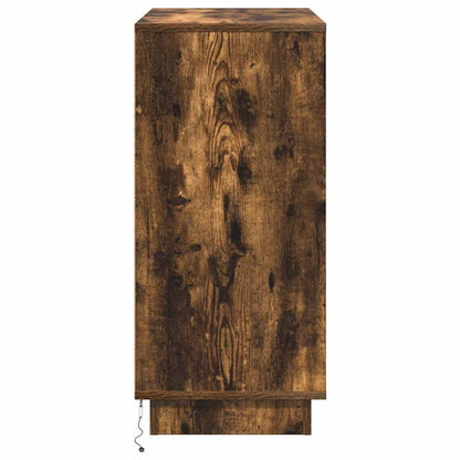 LED Sideboard Smoked Oak 71 x 34.5 x 75 cm Engineered Wood
