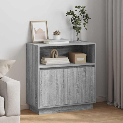 LED Sideboard Grey Sonoma 71 x 34.5 x 75 cm Engineered Wood