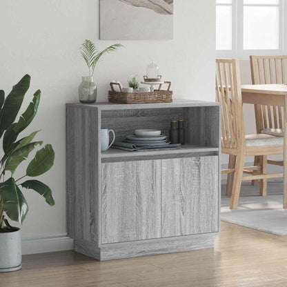 LED Sideboard Grey Sonoma 71 x 34.5 x 75 cm Engineered Wood
