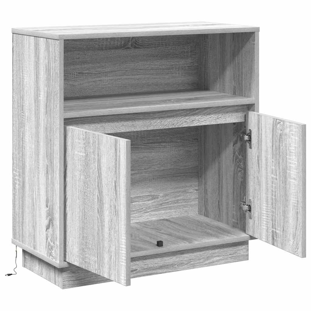 LED Sideboard Grey Sonoma 71 x 34.5 x 75 cm Engineered Wood