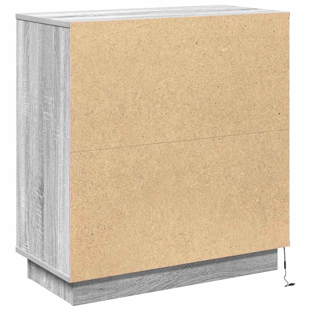 LED Sideboard Grey Sonoma 71 x 34.5 x 75 cm Engineered Wood
