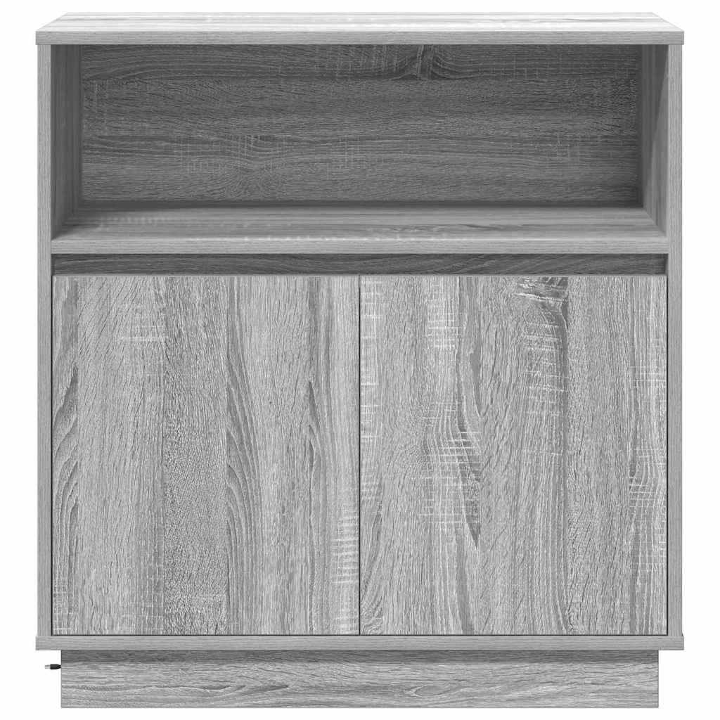 LED Sideboard Grey Sonoma 71 x 34.5 x 75 cm Engineered Wood