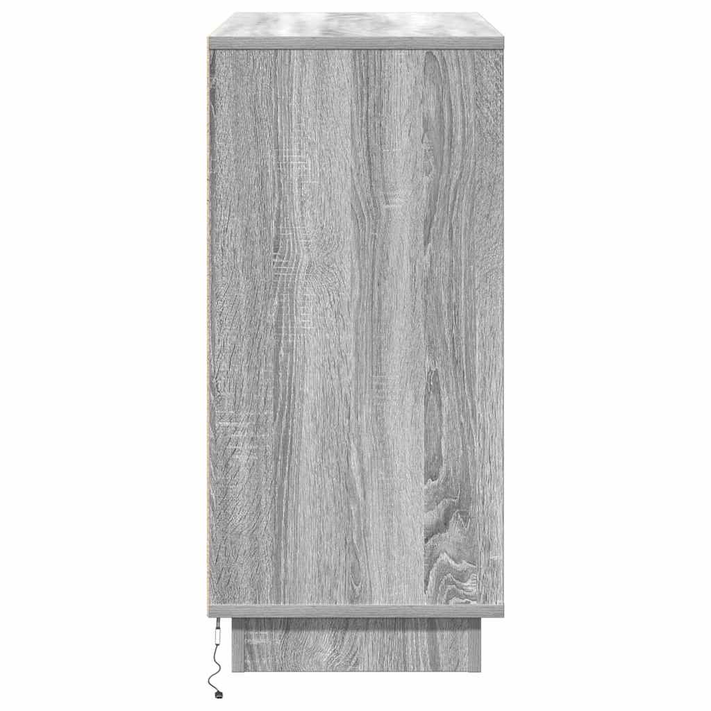 LED Sideboard Grey Sonoma 71 x 34.5 x 75 cm Engineered Wood