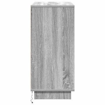 LED Sideboard Grey Sonoma 71 x 34.5 x 75 cm Engineered Wood