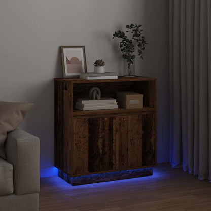 LED Sideboard Old Wood 71 x 34.5 x 75 cm Engineered Wood