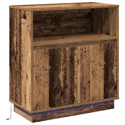 LED Sideboard Old Wood 71 x 34.5 x 75 cm Engineered Wood
