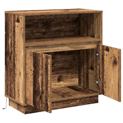 LED Sideboard Old Wood 71 x 34.5 x 75 cm Engineered Wood