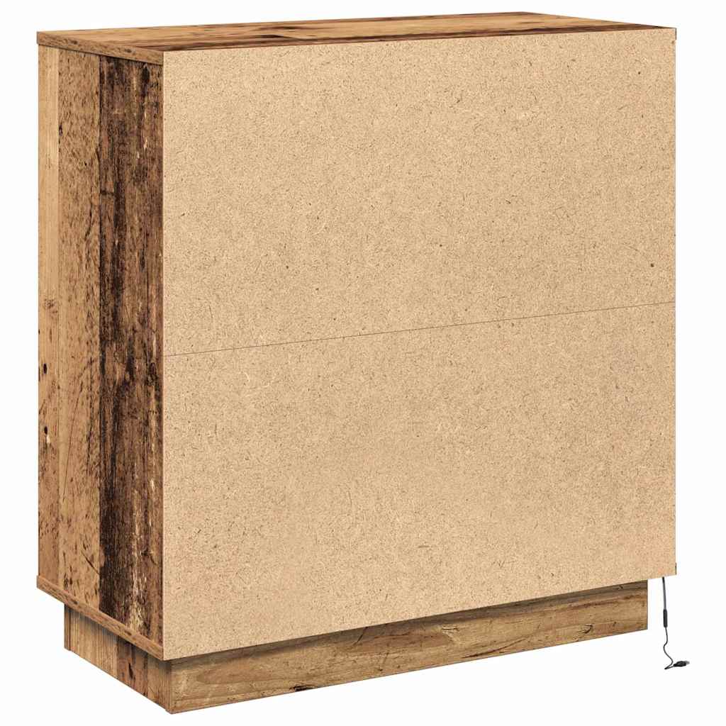 LED Sideboard Old Wood 71 x 34.5 x 75 cm Engineered Wood
