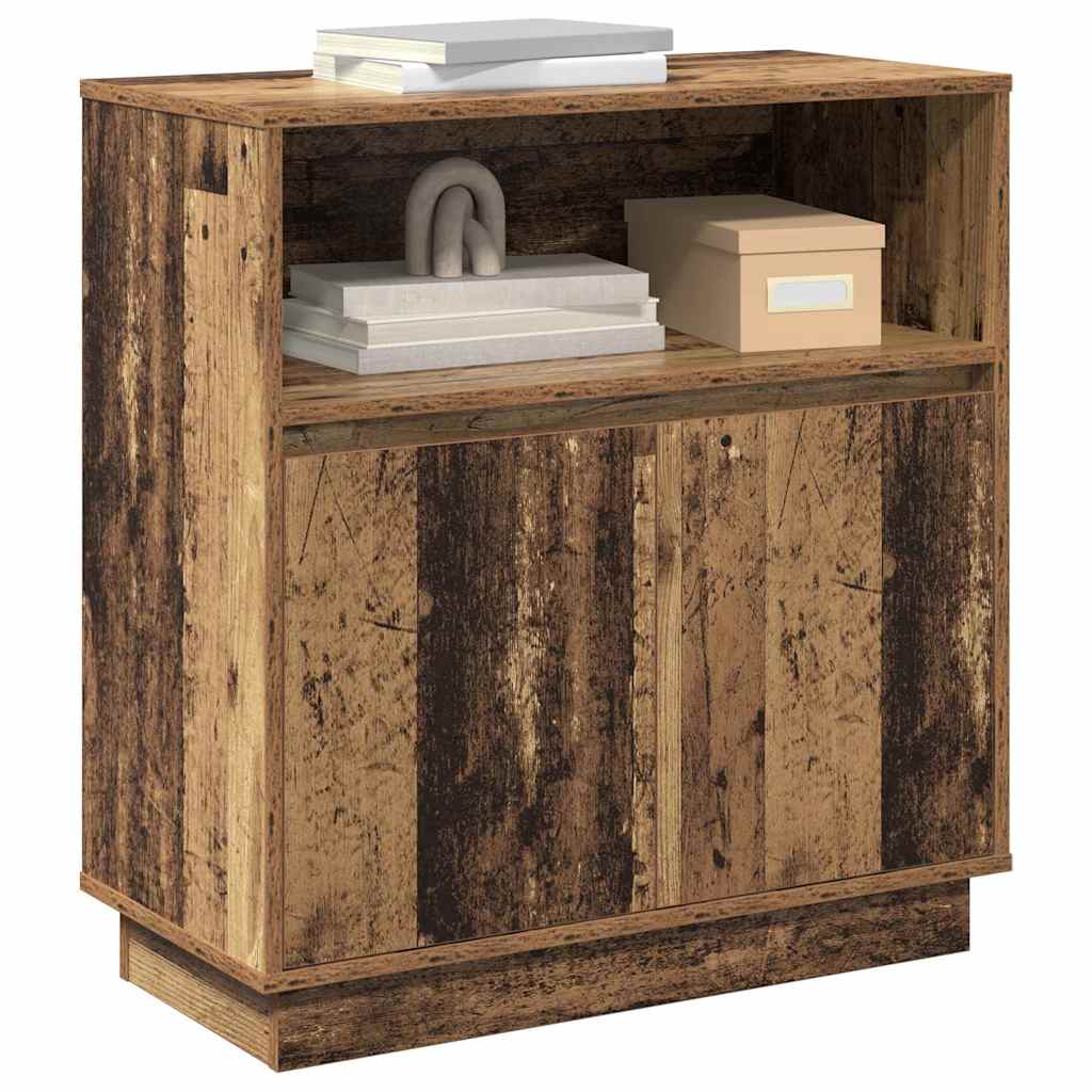 LED Sideboard Old Wood 71 x 34.5 x 75 cm Engineered Wood