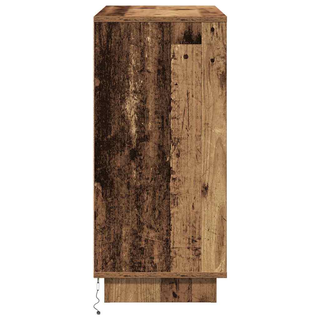 LED Sideboard Old Wood 71 x 34.5 x 75 cm Engineered Wood