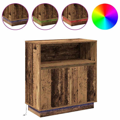 LED Sideboard Old Wood 71 x 34.5 x 75 cm Engineered Wood