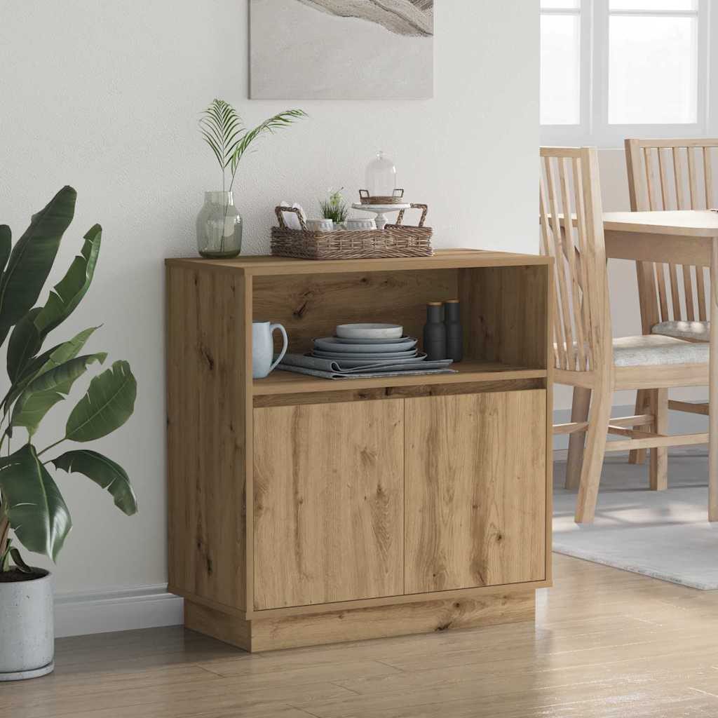 LED Sideboard Artisan Oak 71 x 34.5 x 75 cm Engineered Wood