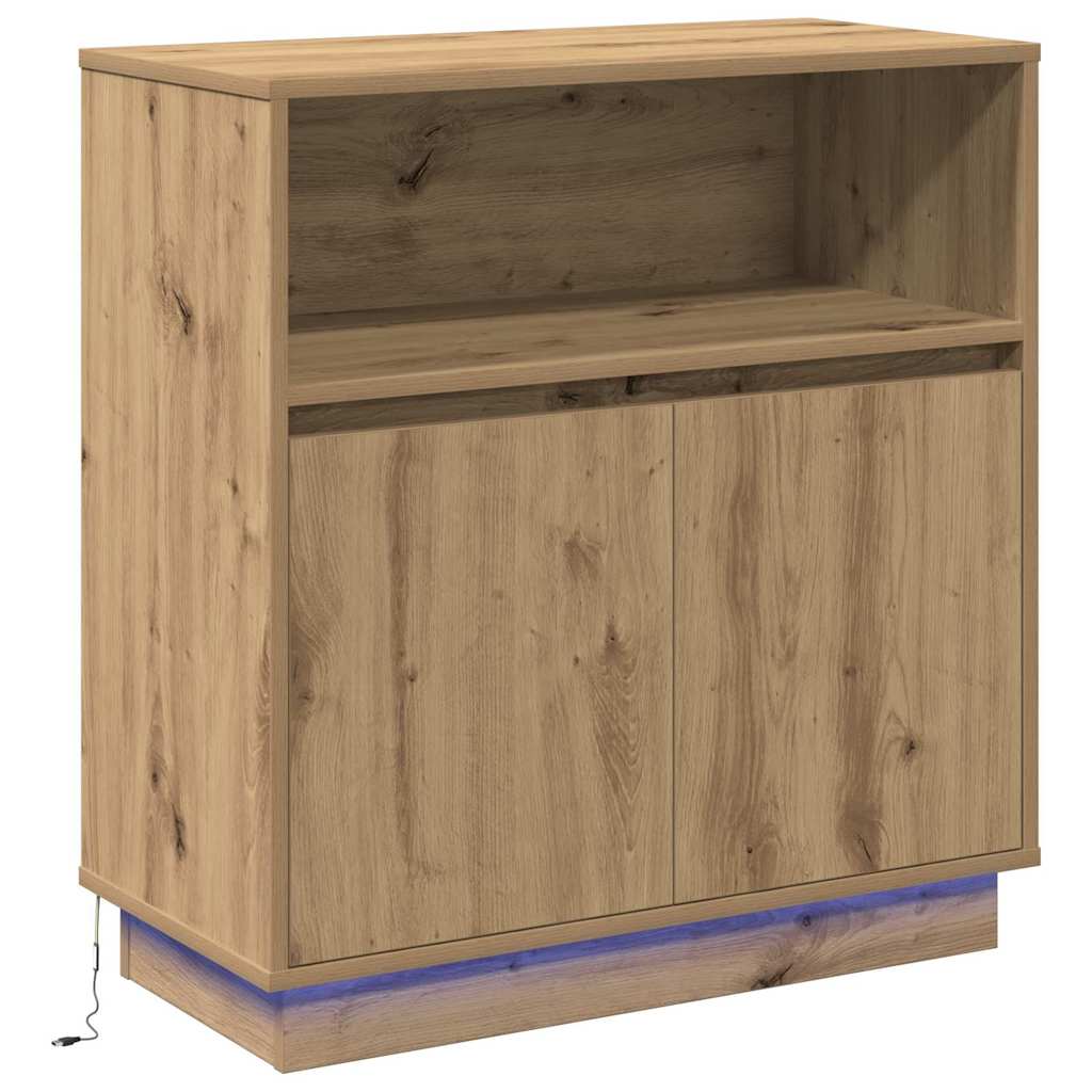 LED Sideboard Artisan Oak 71 x 34.5 x 75 cm Engineered Wood