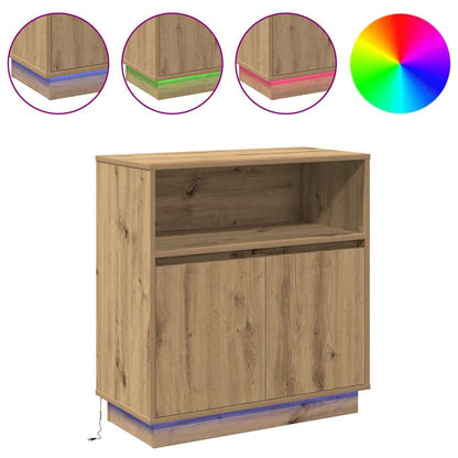 LED Sideboard Artisan Oak 71 x 34.5 x 75 cm Engineered Wood