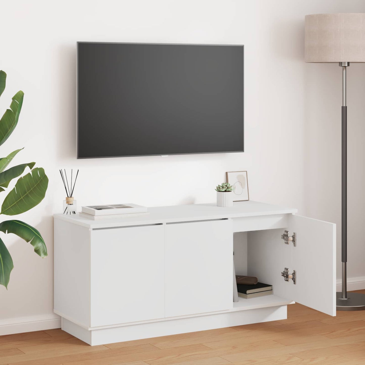 TV Cabinet White 100 x 38 x 49 cm Engineered Wood