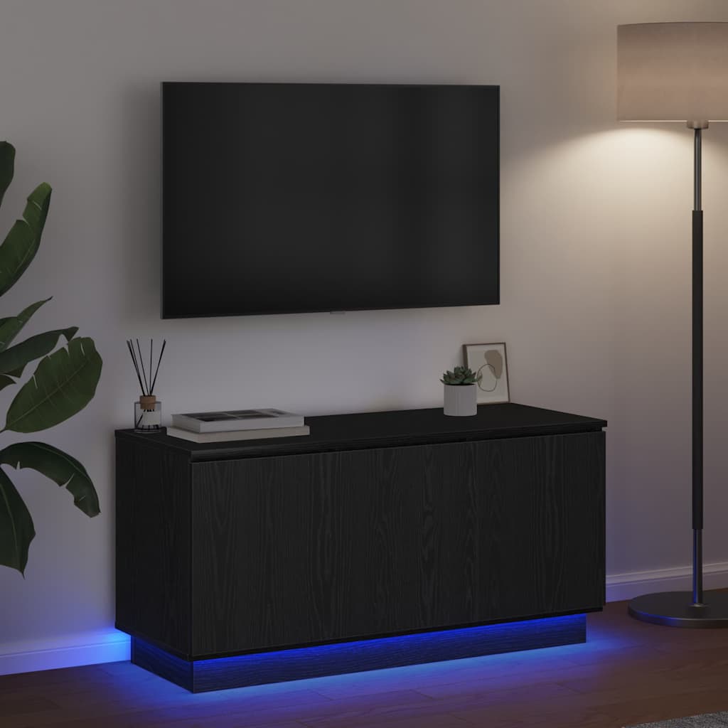 TV Cabinet Black Oak 100 x 38 x 49 cm Engineered Wood