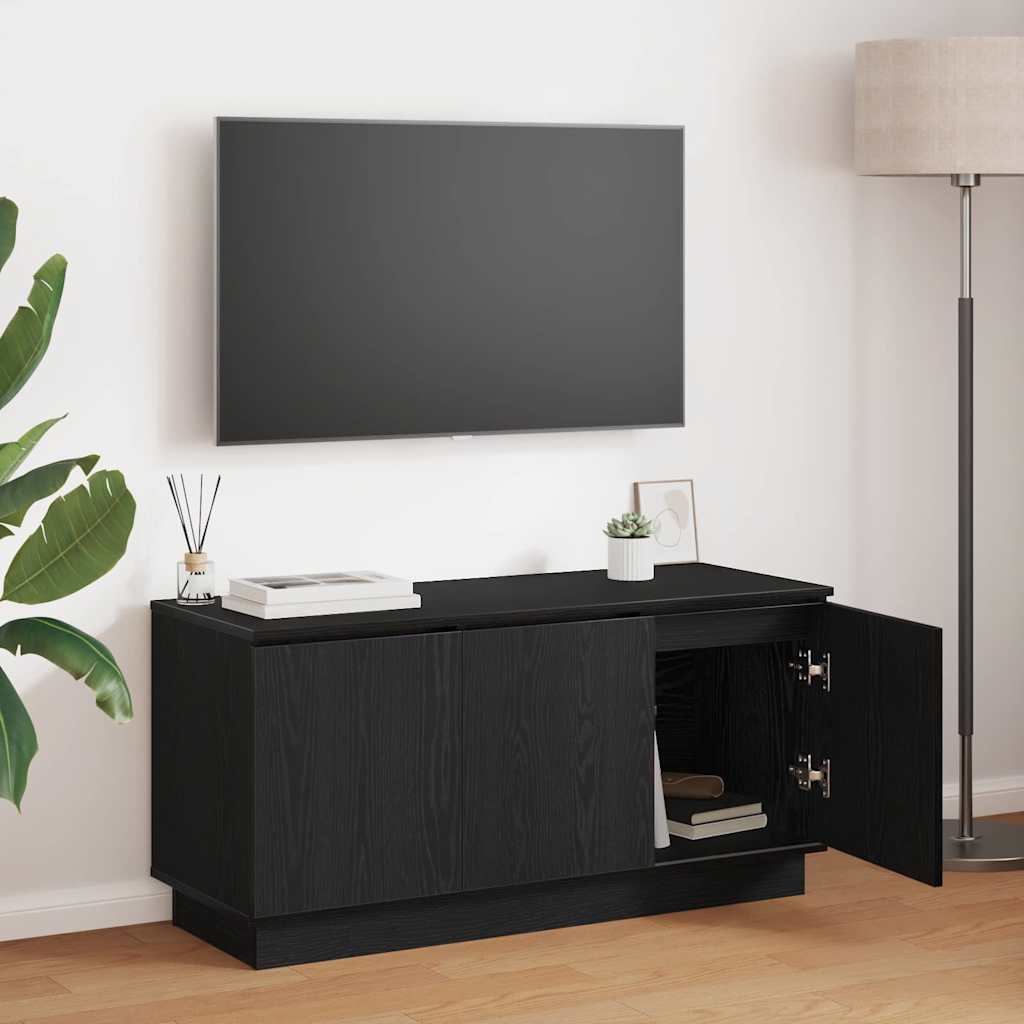 TV Cabinet Black Oak 100 x 38 x 49 cm Engineered Wood