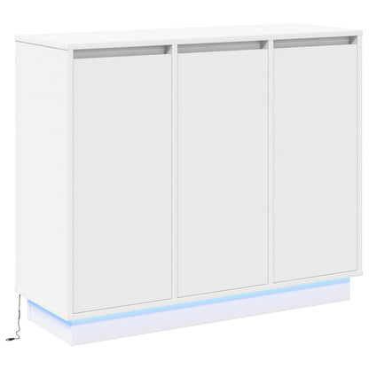 LED Sideboard White 90 x 32 x 75 cm Engineered Wood