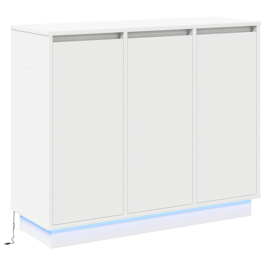 LED Sideboard White 90 x 32 x 75 cm Engineered Wood