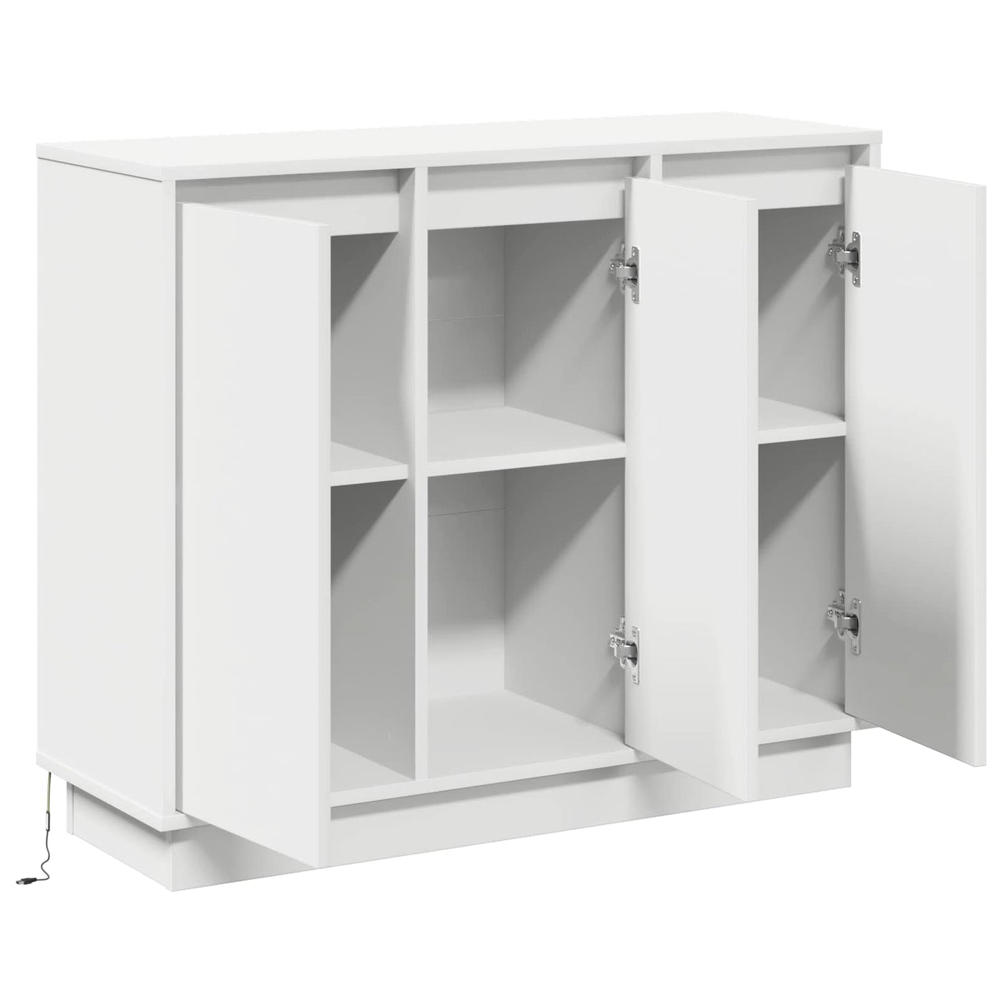 LED Sideboard White 90 x 32 x 75 cm Engineered Wood