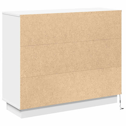 LED Sideboard White 90 x 32 x 75 cm Engineered Wood