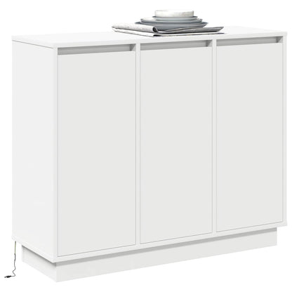 LED Sideboard White 90 x 32 x 75 cm Engineered Wood