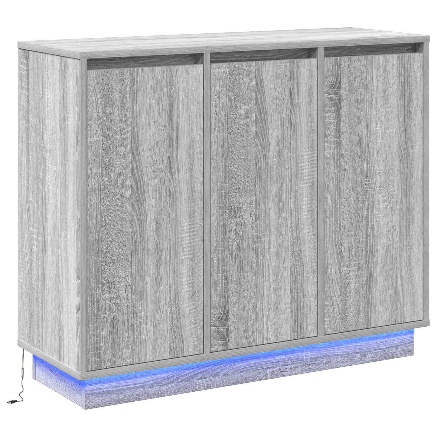 LED Sideboard Grey Sonoma 90 x 32 x 75 cm Engineered Wood