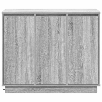 LED Sideboard Grey Sonoma 90 x 32 x 75 cm Engineered Wood