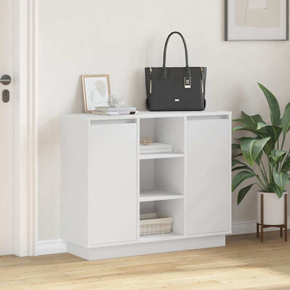LED Sideboard White 90 x 32 x 75 cm Engineered Wood