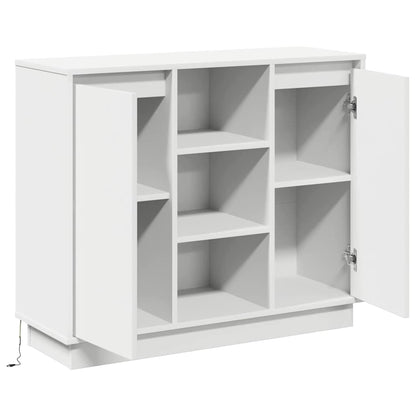 LED Sideboard White 90 x 32 x 75 cm Engineered Wood