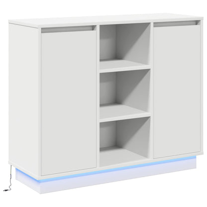 LED Sideboard White 90 x 32 x 75 cm Engineered Wood