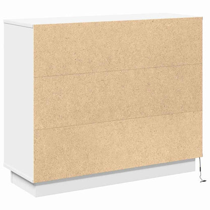 LED Sideboard White 90 x 32 x 75 cm Engineered Wood
