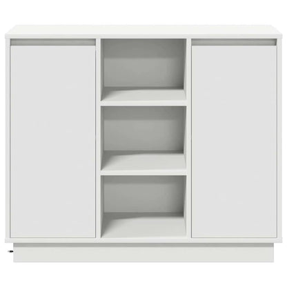 LED Sideboard White 90 x 32 x 75 cm Engineered Wood