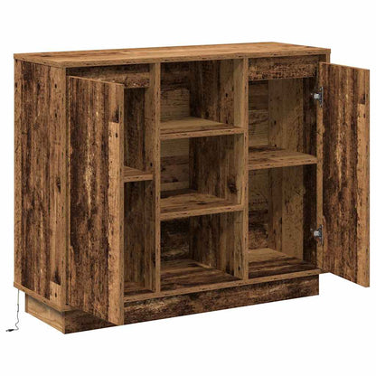 LED Sideboard Old Wood 90 x 32 x 75 cm Engineered Wood